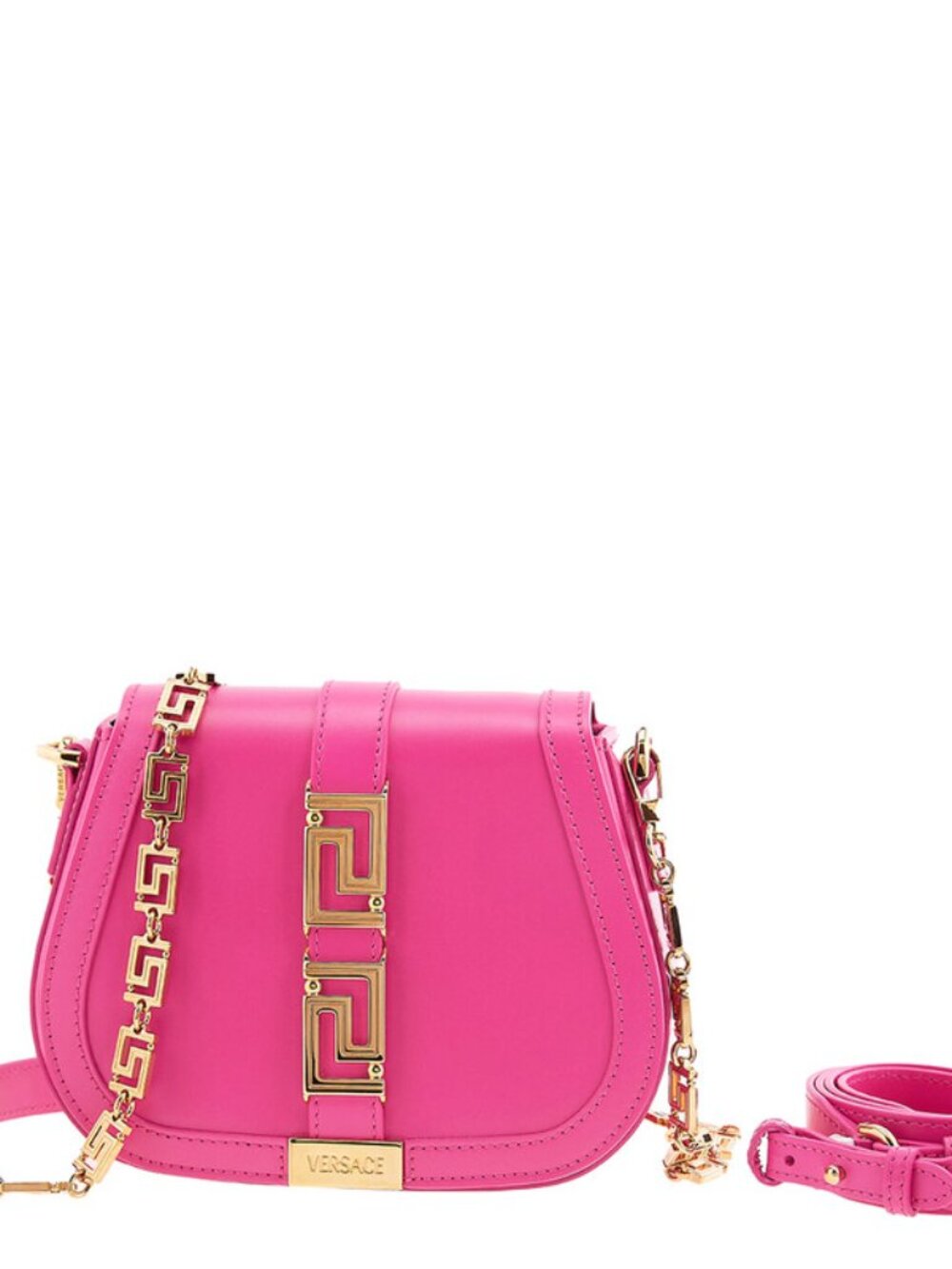 Versace Greca Goddess Small Pink Leather Shoulder Bag